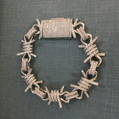 Wire chain diamond thorn necklace bracelet