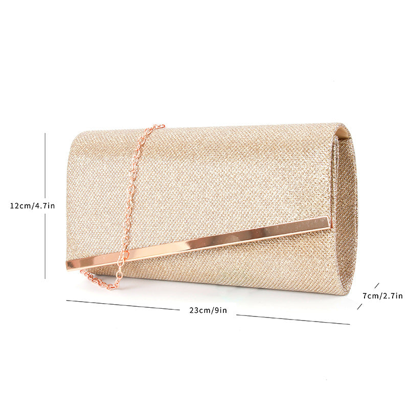 Fashion hard bag clutch metal chain bag