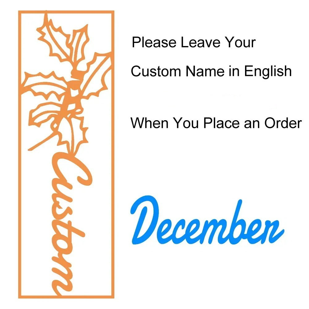 customized birthday flower name bookmark