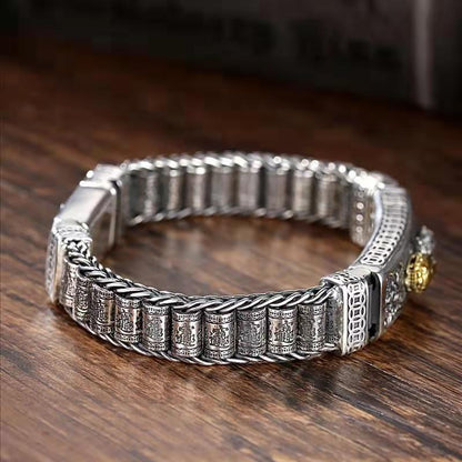 Brave troops silver rotating bead bracelet