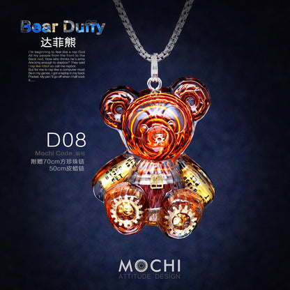Creative Cyberpunk Duffy Bear Couple Necklace Sweatshirt Pendant