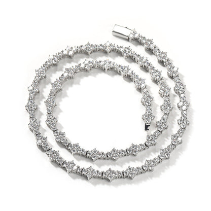 Diamond-studded high-end airplane tennis chain
