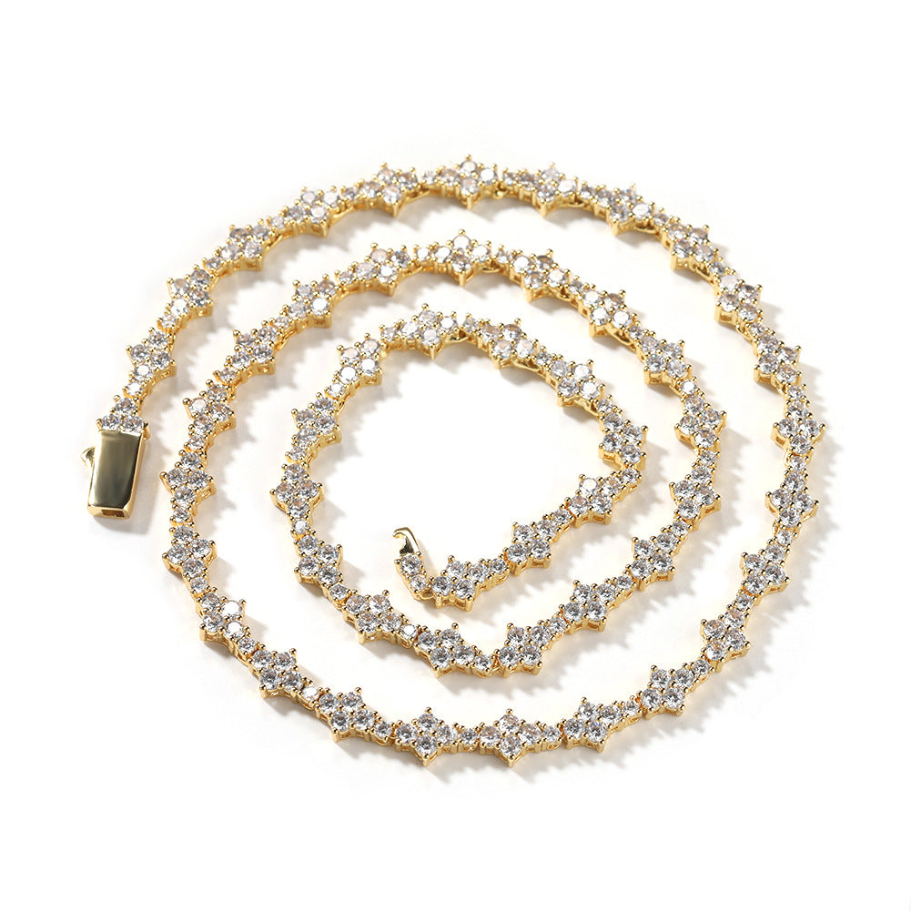 Diamond-studded high-end airplane tennis chain
