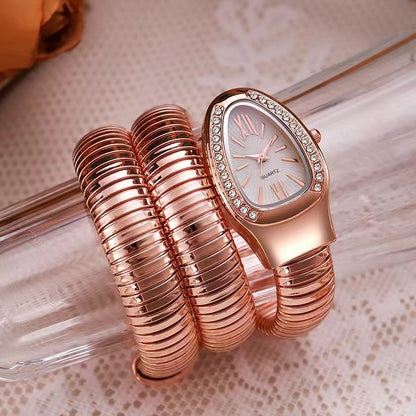 Snake-shaped watch, fashionable women&