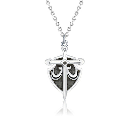 Vintage s925 Sterling Silver matching Necklace Princess and Knight Couple Necklace Valentine&