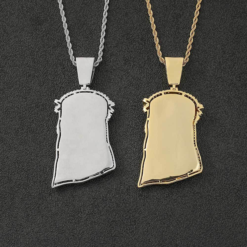 Micro Paved Zircon Jesus Head Hip Hop Men&
