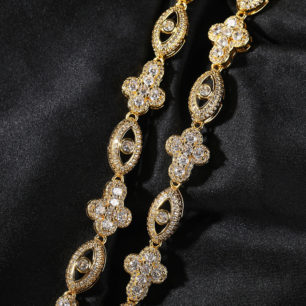 Diamond eye cross high-end feeling necklace