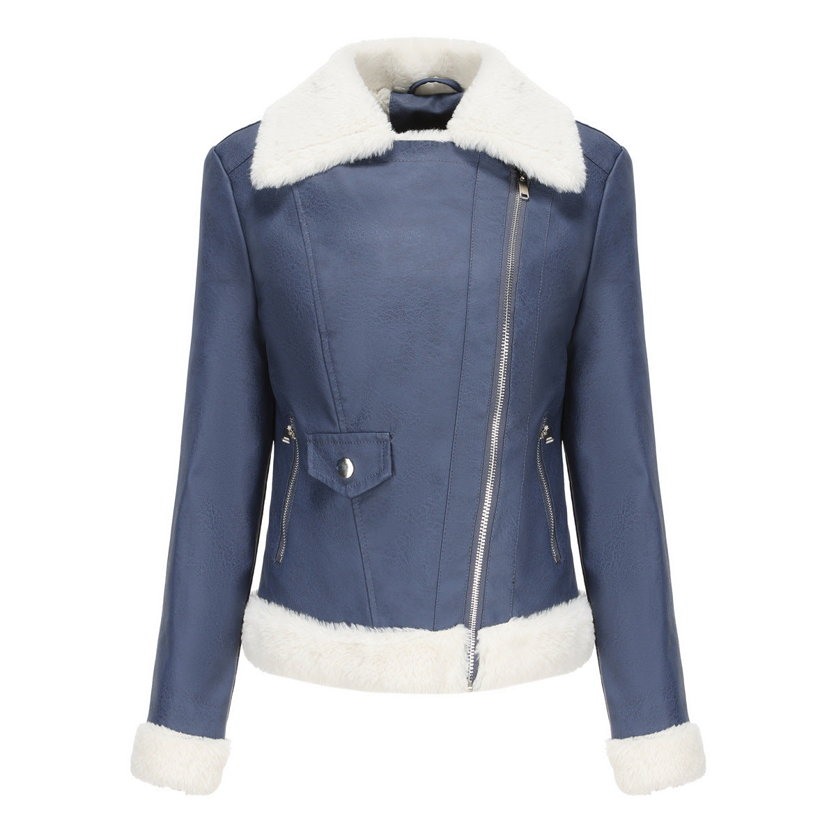 Autumn and winter fleece leather women&