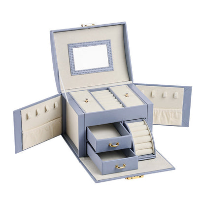 PU leather dustproof large capacity drawer jewelry box