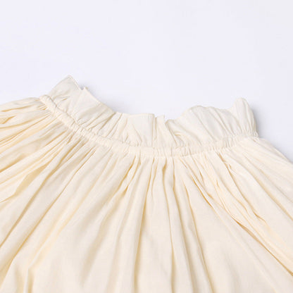 French Palace Style V-Neck Long Sleeve Shawl Pleated Ruffle Dress
