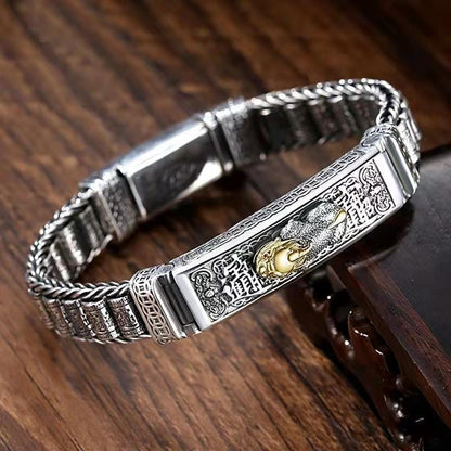Brave troops silver rotating bead bracelet