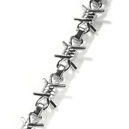 Wire chain diamond thorn necklace bracelet