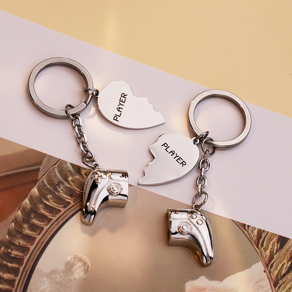 Heart engraved handle keychain Valentine&