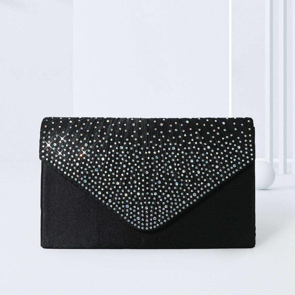 Colorful hot diamond black clutch