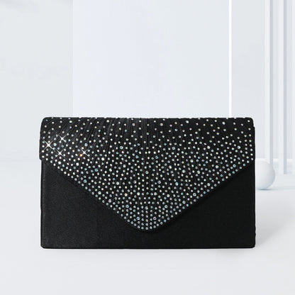 Colorful hot diamond black clutch