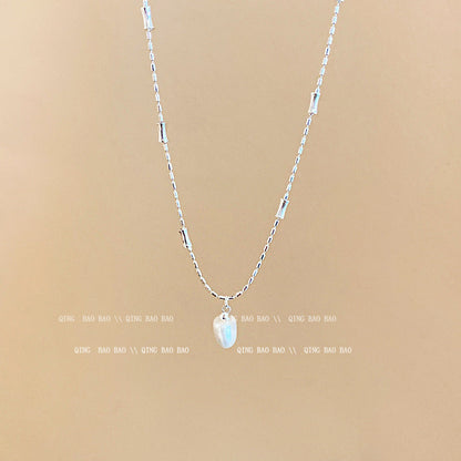 Titanium steel pearl clavicle necklace