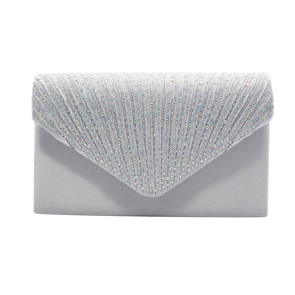 Colorful hot diamond black clutch