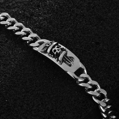 Pirates of the Caribbean skull dagger stainless steel bracelet