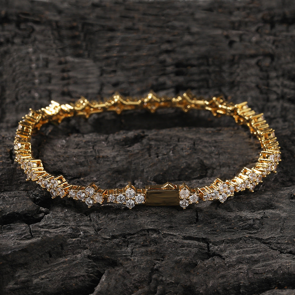 Diamond-studded high-end airplane tennis chain