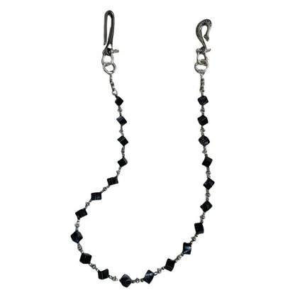 Black smudged dark style pure handmade design trouser chain