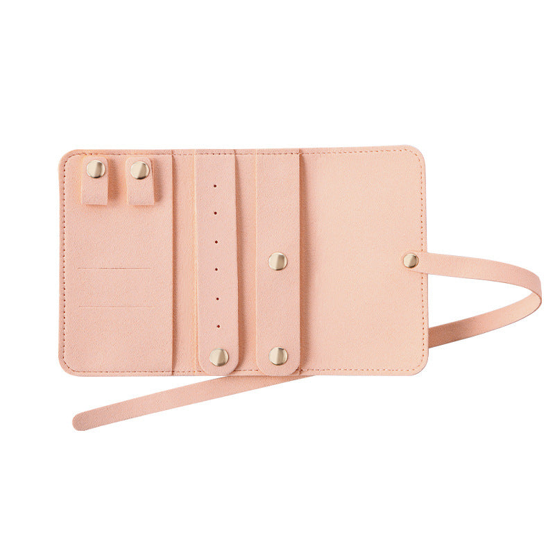 Portable multifunctional leather jewelry clutch bag