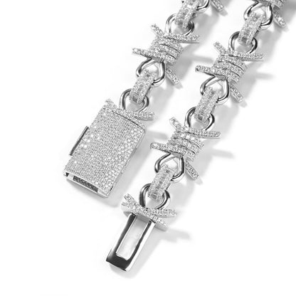 Wire chain diamond thorn necklace bracelet