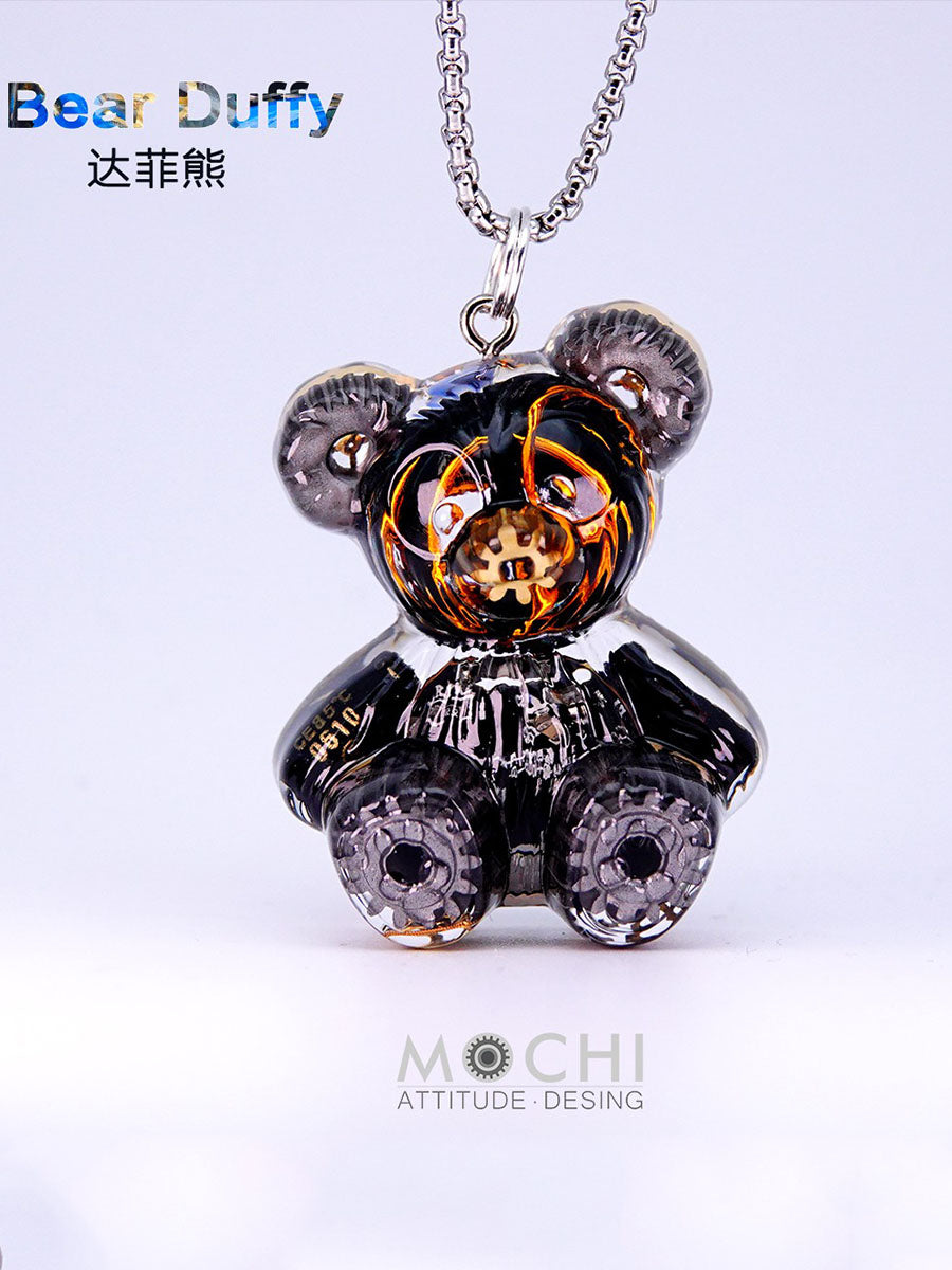 Creative Cyberpunk Duffy Bear Couple Necklace Sweatshirt Pendant