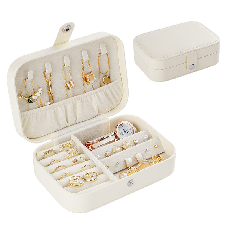 Portable travel girl multi-layer jewelry box