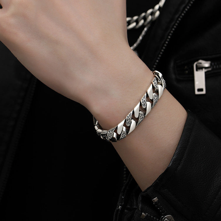 Tang grass pattern punk bare bracelet
