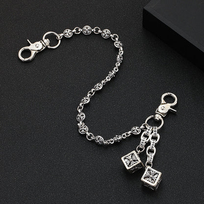 Retro cross flower ball bag chain