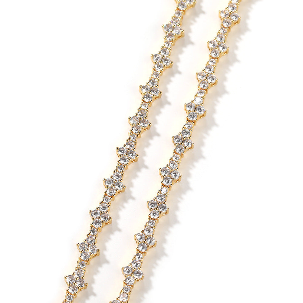 Diamond-studded high-end airplane tennis chain