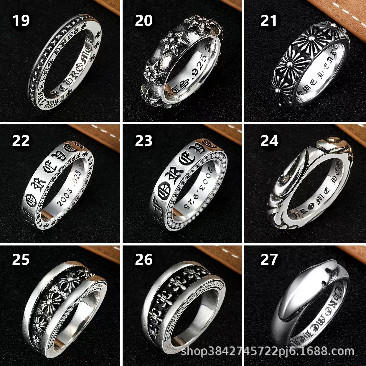 Vintage distressed cross ring