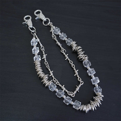 Retro fashion thorn shaped pearl bag chain
