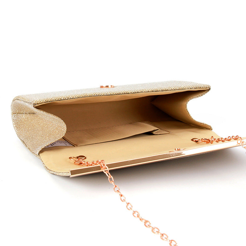 Fashion hard bag clutch metal chain bag