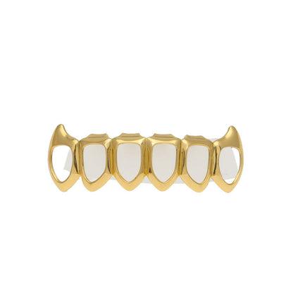 Hip-hop polished braces with gold electroplating