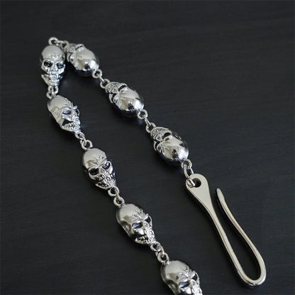 Punk metal big ghost head hip-hop pants chain