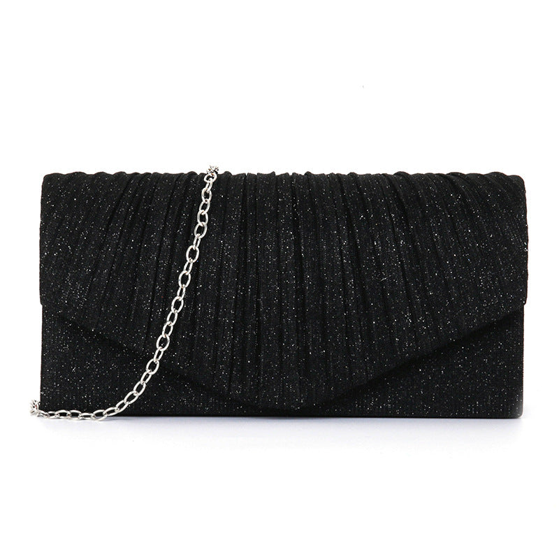 pleated striped veil flashing material handbag