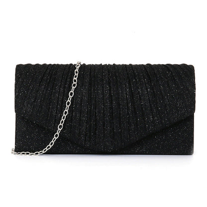 pleated striped veil flashing material handbag