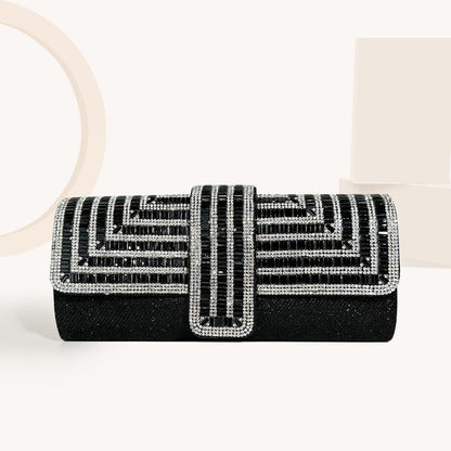 Full diamond flap shiny fashion chain clutch bag