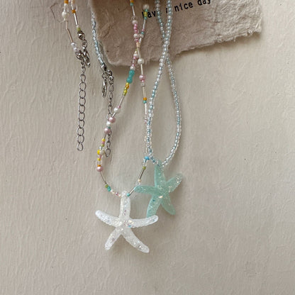 starfish necklace fresh dopamine color necklace