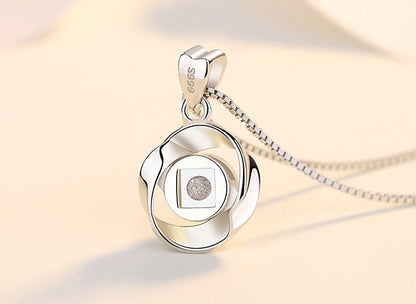 Rose Flower Photo Projection Necklace