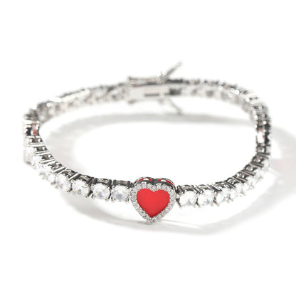 Colorful love tennis chain high-end zircon necklace bracelet