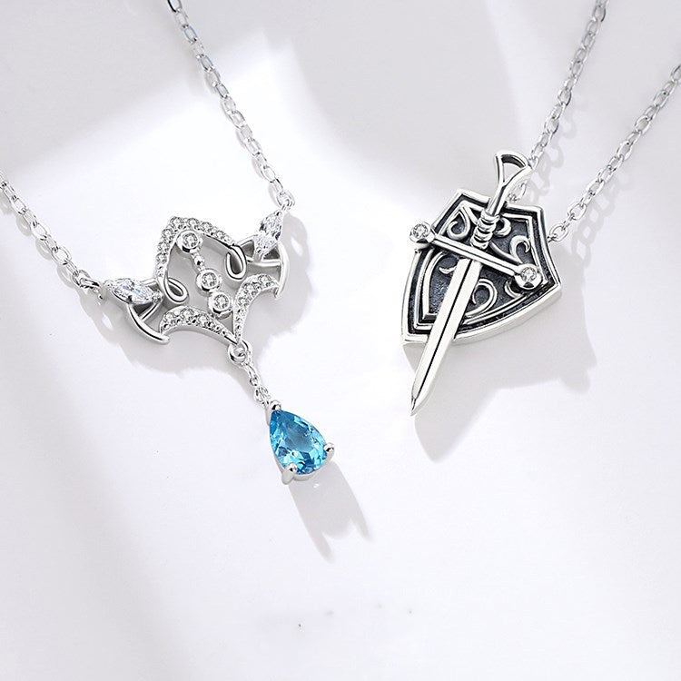 Princess and Knight Couple Necklace Men&