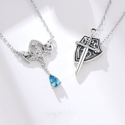 Princess and Knight Couple Necklace Men&