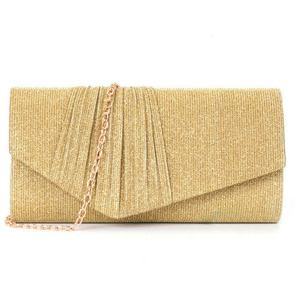 Flash material wrinkle zipper bag cover handbag