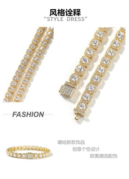 mens gold Gold Plated Rock Candy Chain necklace