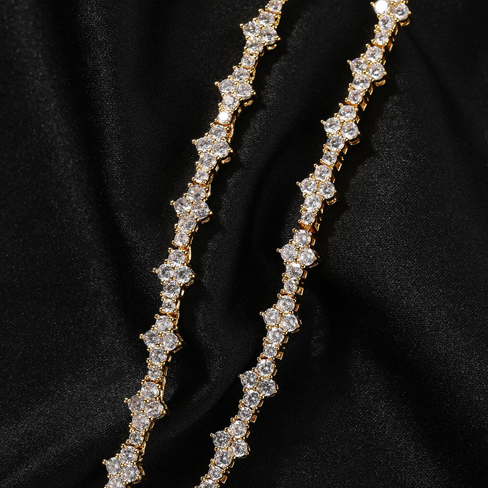 Diamond-studded high-end airplane tennis chain