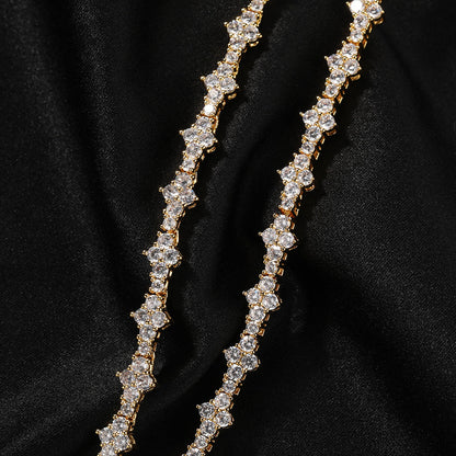 Diamond-studded high-end airplane tennis chain