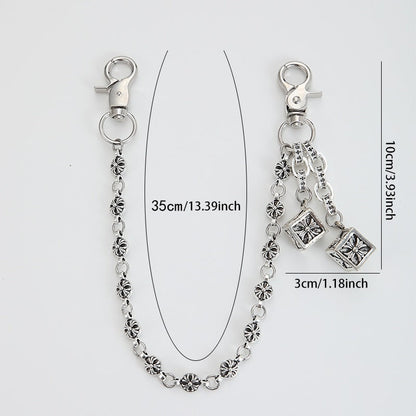 Retro cross flower ball bag chain