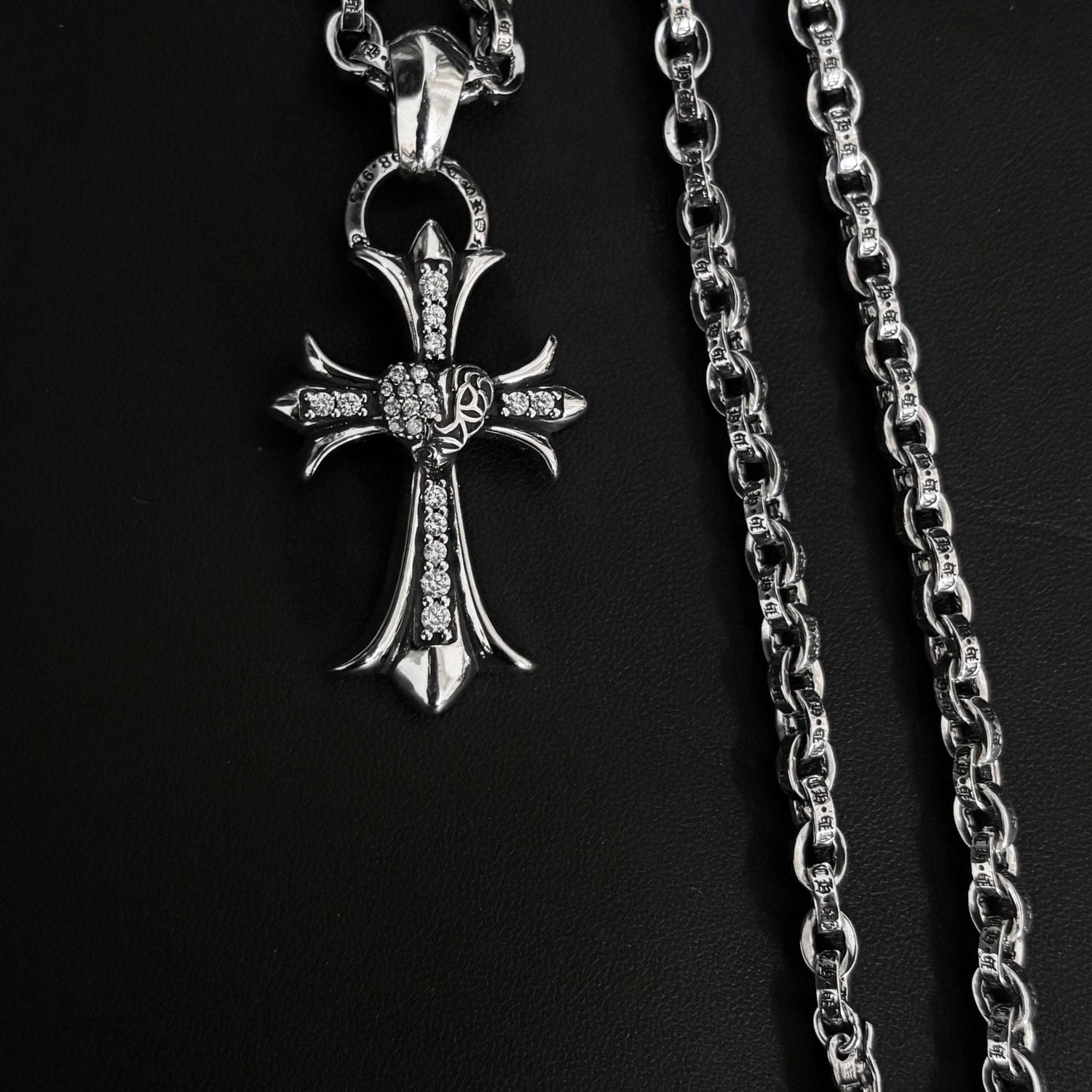 cross love letter chain necklace